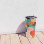 Happy Thoughts Rush In, Positivity Growth Mindset Abstract Painting, Colorful Retro Shapes Brush Strokes, Eclectic Bohemian Fun Celebration Confetti Travel Mug Gallery Image 4