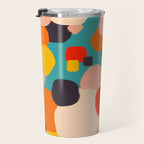 Happy Thoughts Rush In, Positivity Growth Mindset Abstract Painting, Colorful Retro Shapes Brush Strokes, Eclectic Bohemian Fun Celebration Confetti Travel Mug Gallery Image 3