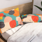 Happy Thoughts Rush In, Positivity Growth Mindset Abstract Painting, Colorful Retro Shapes Brush Strokes, Eclectic Bohemian Fun Celebration Confetti Pillow Sham Gallery Image 2