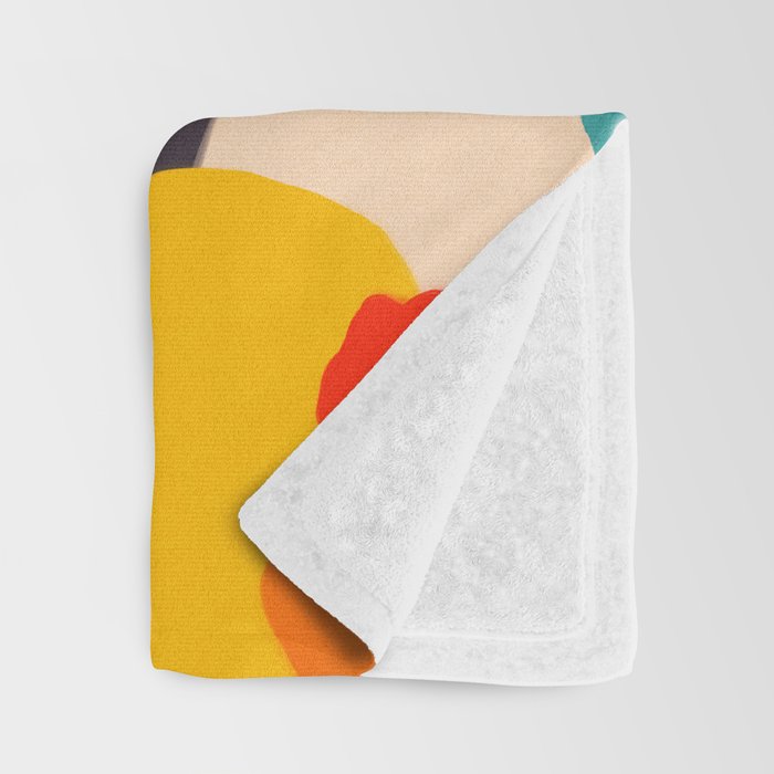 Happy Thoughts Rush In, Positivity Growth Mindset Abstract Painting, Colorful Retro Shapes Brush Strokes, Eclectic Bohemian Fun Celebration Confetti Throw Blanket Gallery Image 3