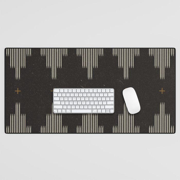 Southwestern Minimalist Black & White Desk Mat Gallery Image 1