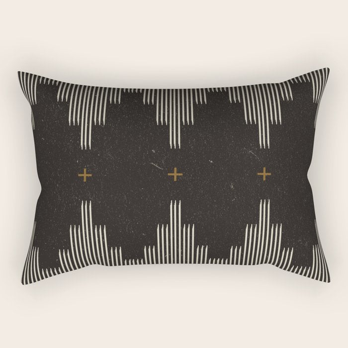 Southwestern Minimalist Black & White Rectangular Pillow Gallery Image 2