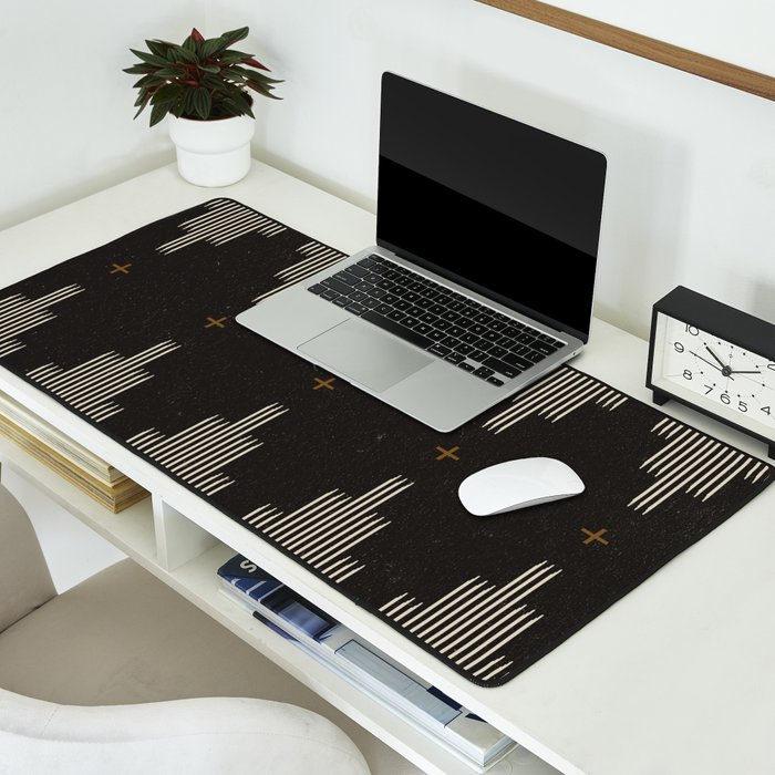 Southwestern Minimalist Black & White Desk Mat Gallery Image 2