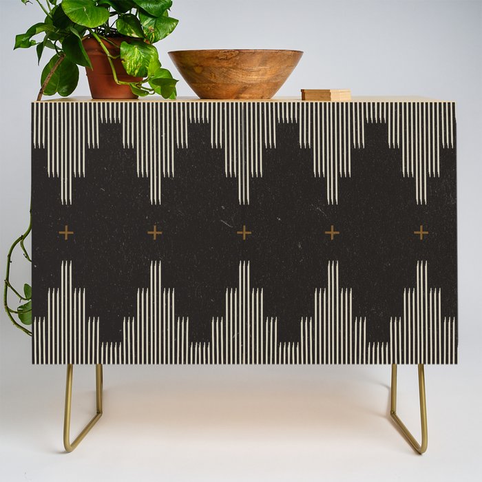 Southwestern Minimalist Black & White Credenza Gallery Image 1