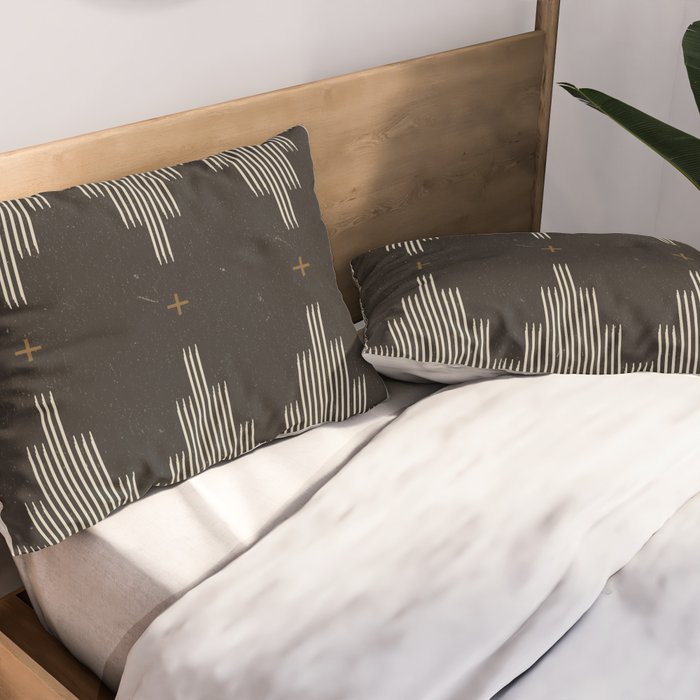 Southwestern Minimalist Black & White Pillow Sham Gallery Image 2