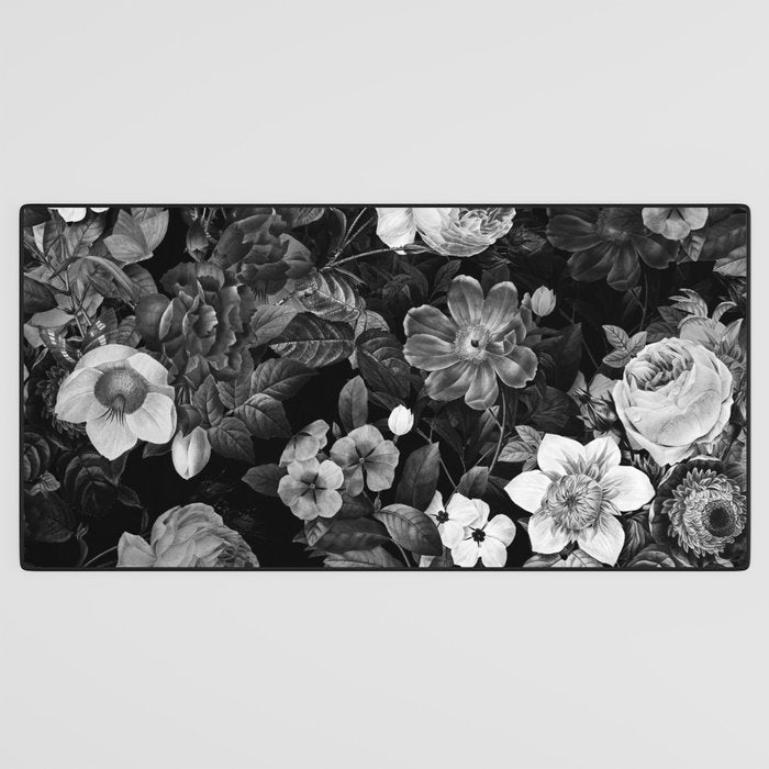 Black and White Garden Desk Mat Gallery Image 3