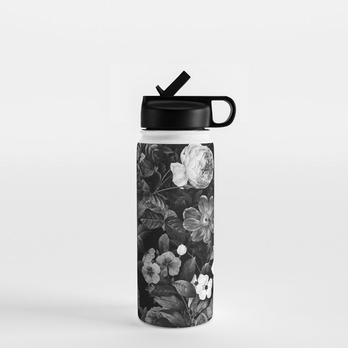 Black and White Garden Water Bottle Gallery Image 1