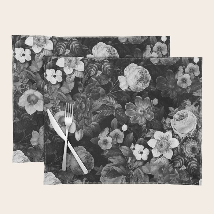 Black and White Garden Placemat Gallery Image 1