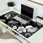 Black and White Garden Desk Mat Gallery Image 2