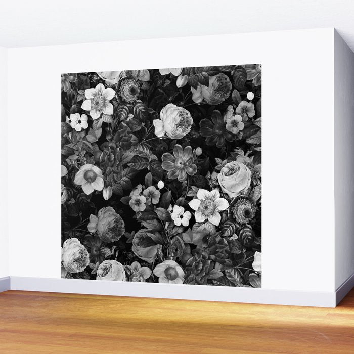 Black and White Garden Wall Mural Gallery Image 2