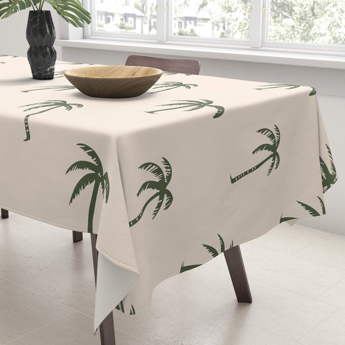 Vintage palm tree beach doodle pattern Tablecloth Gallery Image 3