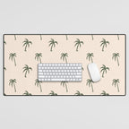 Vintage palm tree beach doodle pattern Desk Mat Gallery Image 1