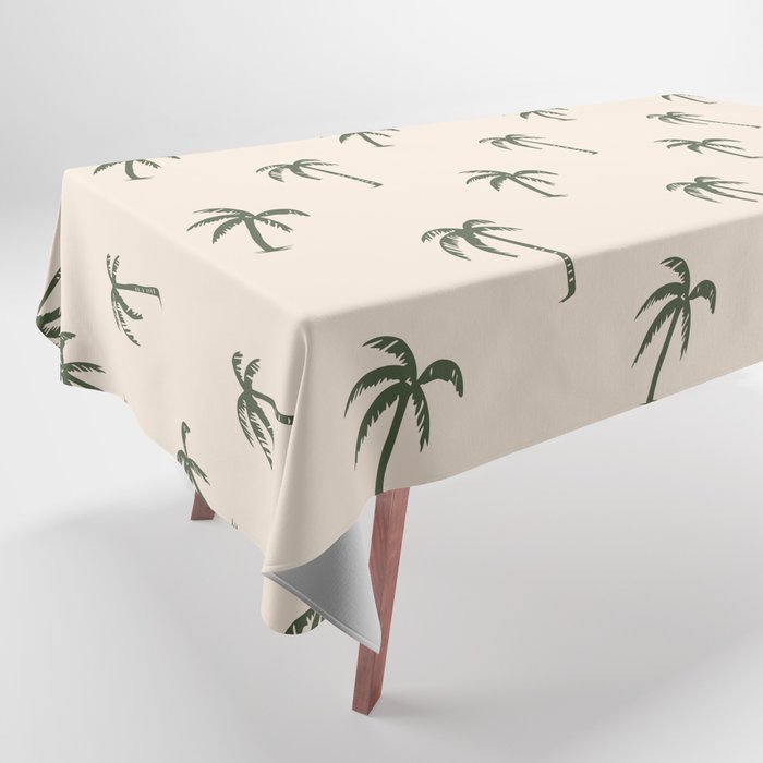 Vintage palm tree beach doodle pattern Tablecloth Gallery Image 1