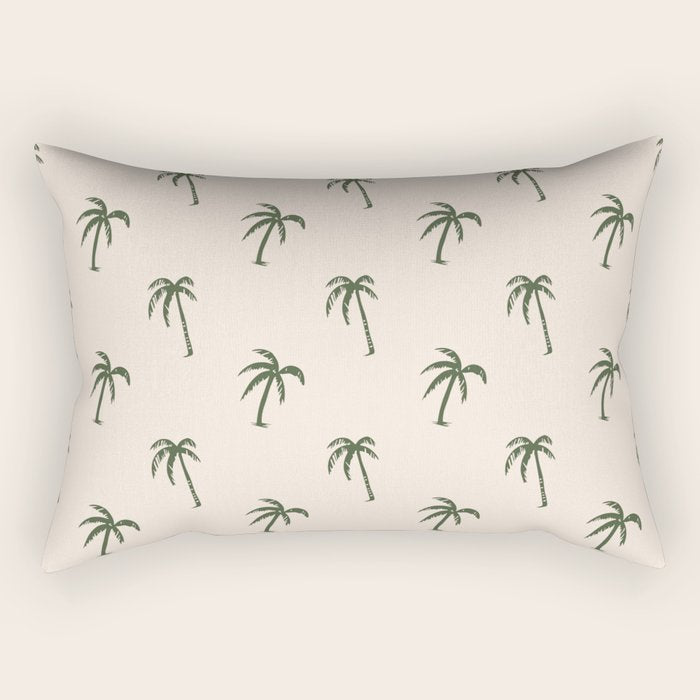 Vintage palm tree beach doodle pattern Rectangular Pillow Gallery Image 2