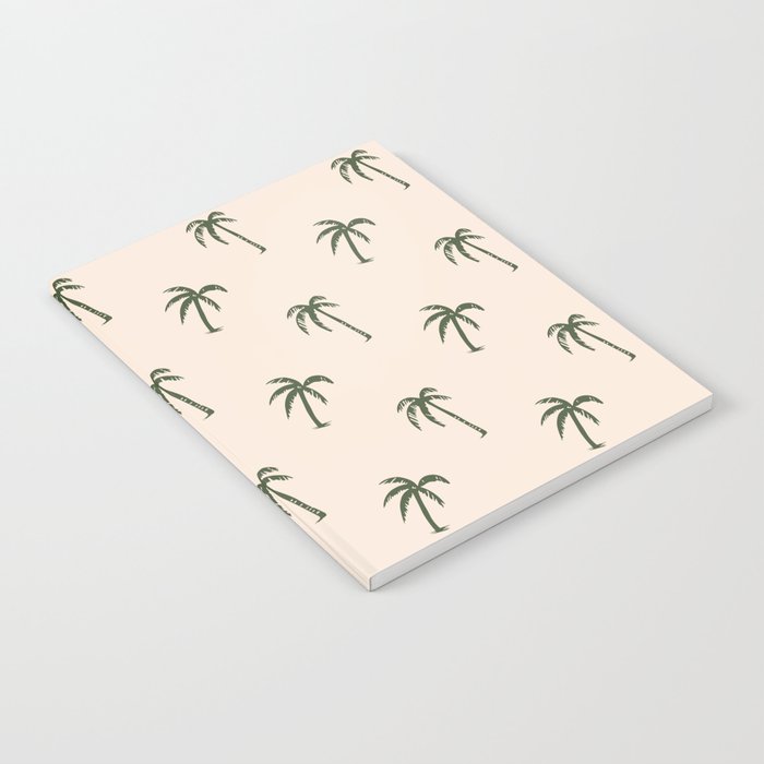 Vintage palm tree beach doodle pattern Notebook Gallery Image 1
