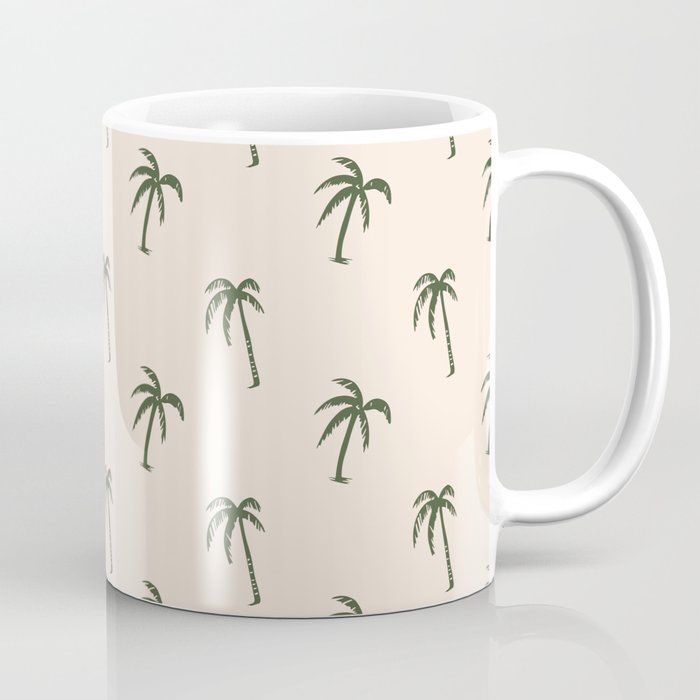 Vintage palm tree beach doodle pattern Coffee Mug Gallery Image 1