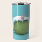 Axolotl on a Mossball Travel Mug Gallery Image 1
