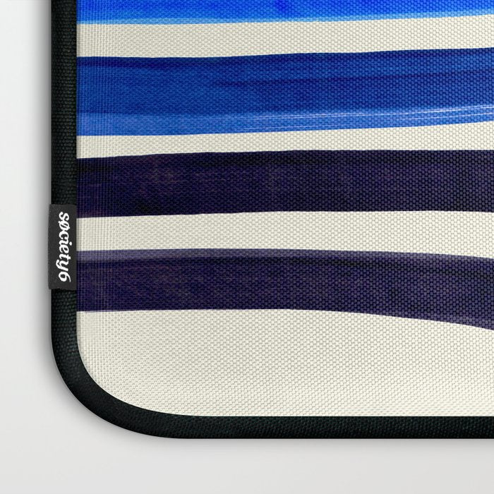 Electric Blues Fun Colorful Mid Century Modern Abstract Painting Shapes Pattern Laptop Sleeve Gallery Image 3