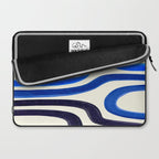 Electric Blues Fun Colorful Mid Century Modern Abstract Painting Shapes Pattern Laptop Sleeve Gallery Image 2