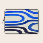 Electric Blues Fun Colorful Mid Century Modern Abstract Painting Shapes Pattern Laptop Sleeve Gallery Image 1