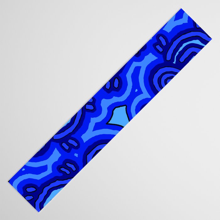 Authentic Aboriginal Art - Blue Campsites Table Runner Gallery Image 3