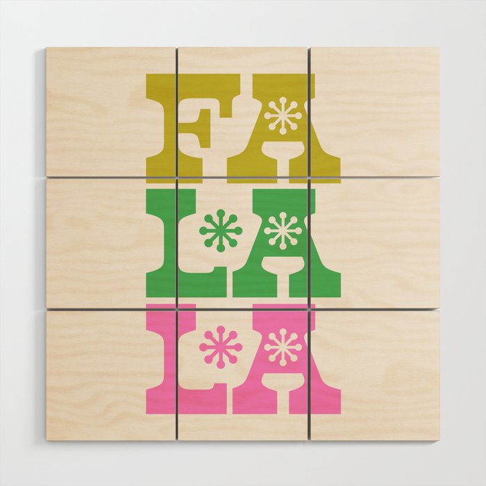 Fa La La- Pink & Green Wood Wall Art Gallery Image 1