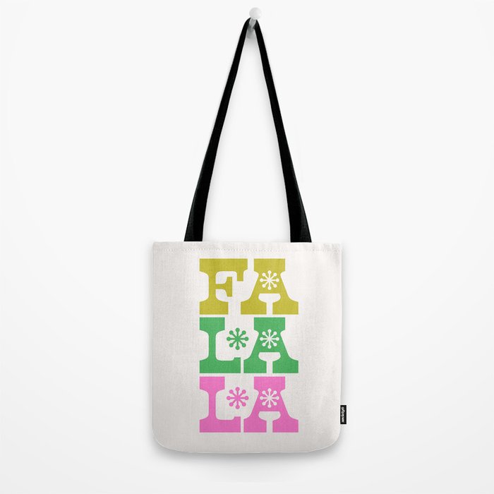 Fa La La- Pink & Green Tote Bag Gallery Image 2