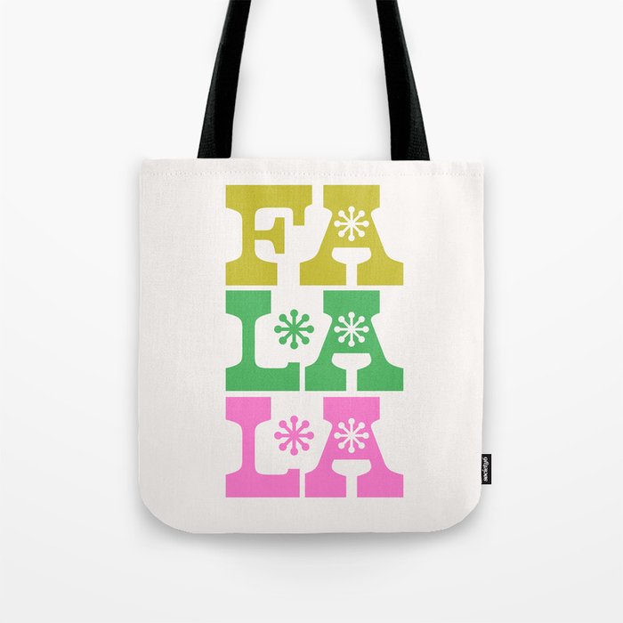 Fa La La- Pink & Green Tote Bag Gallery Image 1