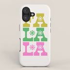 Fa La La- Pink & Green iPhone Case Gallery Image 1