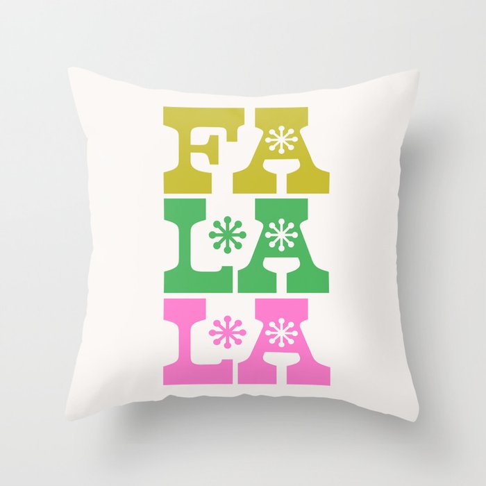 Fa La La- Pink & Green Throw Pillow Gallery Image 6