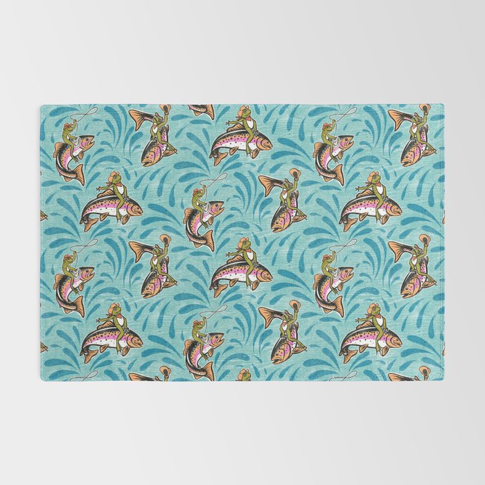 Rodeo Frogs - Aqua Rug Gallery Image 2