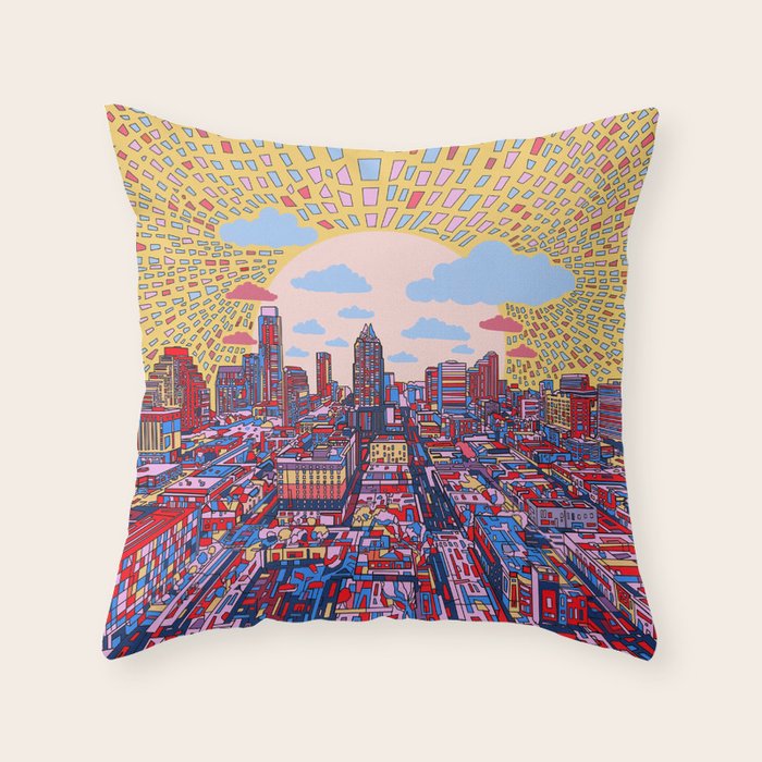 austin texas city skyline Throw Pillow Gallery Image 1