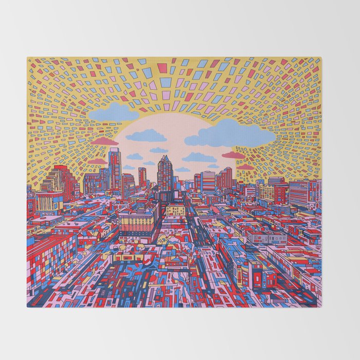 austin texas city skyline Throw Blanket Gallery Image 2