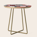 Mid Century Modern Color Blocks in Red, Gray, Black and White Side Table Gallery Image 1