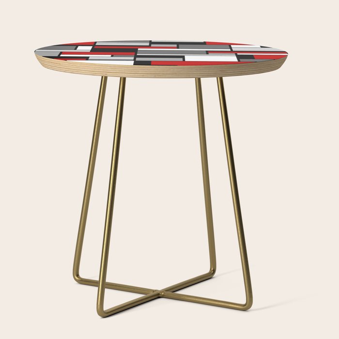 Mid Century Modern Color Blocks in Red, Gray, Black and White Side Table Gallery Image 1