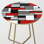 Mid Century Modern Color Blocks in Red, Gray, Black and White Side Table Gallery Image 2