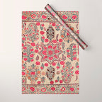 Ura Tube  Antique Tajik Suzani Embroidery Print Wrapping Paper Gallery Image 1