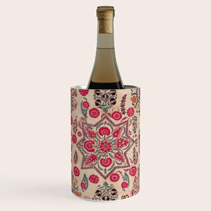 Ura Tube  Antique Tajik Suzani Embroidery Print Wine Chiller Gallery Image 1