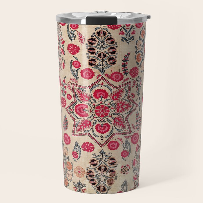 Ura Tube  Antique Tajik Suzani Embroidery Print Travel Mug Gallery Image 1