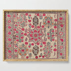 Ura Tube  Antique Tajik Suzani Embroidery Print Serving Tray Gallery Image 1