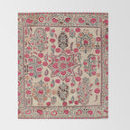 Ura Tube  Antique Tajik Suzani Embroidery Print Throw Blanket Gallery Image 2