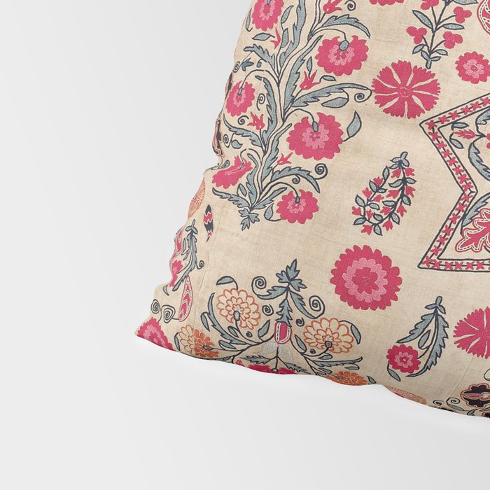 Ura Tube  Antique Tajik Suzani Embroidery Print Pillow Sham Gallery Image 4