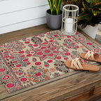 Ura Tube  Antique Tajik Suzani Embroidery Print Outdoor Rug Gallery Image 2