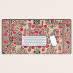 Ura Tube  Antique Tajik Suzani Embroidery Print Desk Mat Gallery Image 1