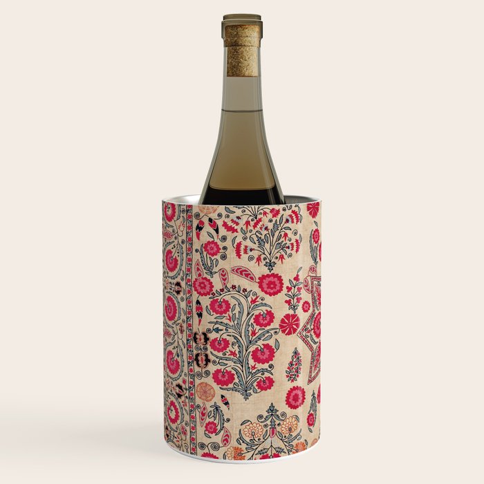 Ura Tube  Antique Tajik Suzani Embroidery Print Wine Chiller Gallery Image 2