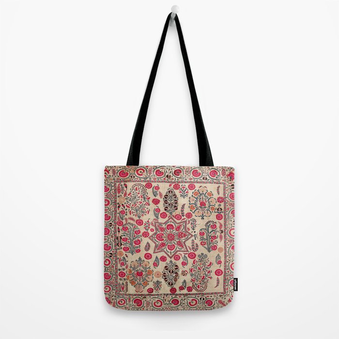 Ura Tube  Antique Tajik Suzani Embroidery Print Tote Bag Gallery Image 2