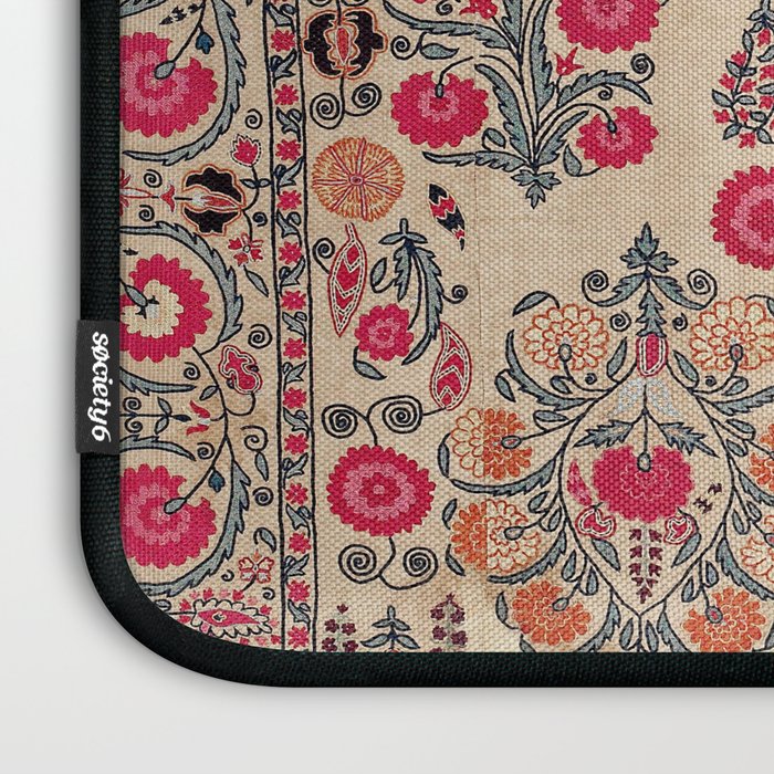 Ura Tube  Antique Tajik Suzani Embroidery Print Laptop Sleeve Gallery Image 3