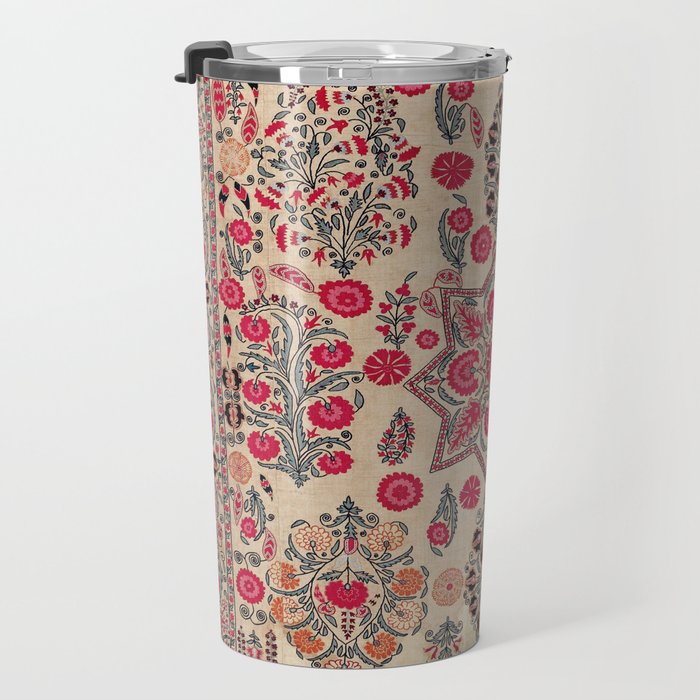 Ura Tube  Antique Tajik Suzani Embroidery Print Travel Mug Gallery Image 3