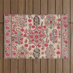 Ura Tube  Antique Tajik Suzani Embroidery Print Outdoor Rug Gallery Image 1
