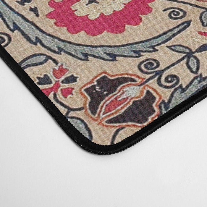 Ura Tube  Antique Tajik Suzani Embroidery Print Desk Mat Gallery Image 4